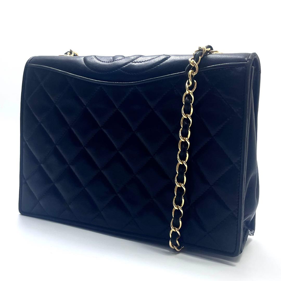 CHANEL シャネル マトラッセ ラムスキン チェーン ショルダー ブラック
