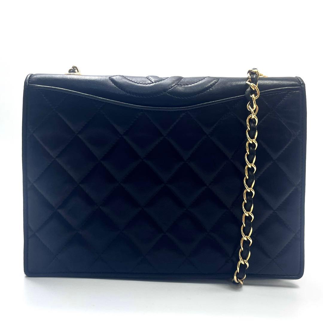 CHANEL シャネル マトラッセ ラムスキン チェーン ショルダー ブラック