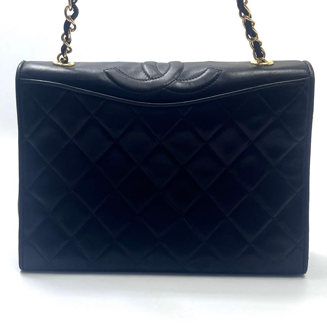 CHANEL シャネル マトラッセ ラムスキン チェーン ショルダー ブラック