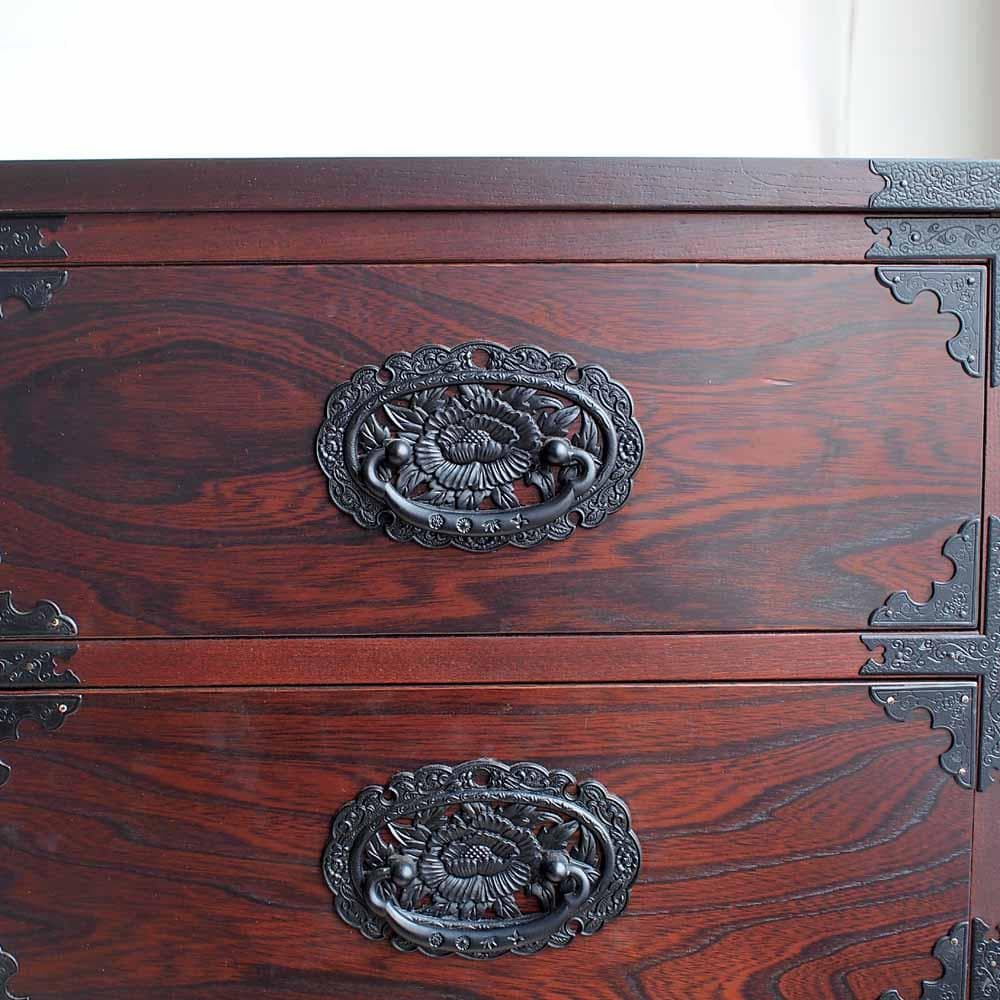 欅材 ワイドチェスト 150cm 整理箪笥 和箪笥 時代箪笥 ZR24263