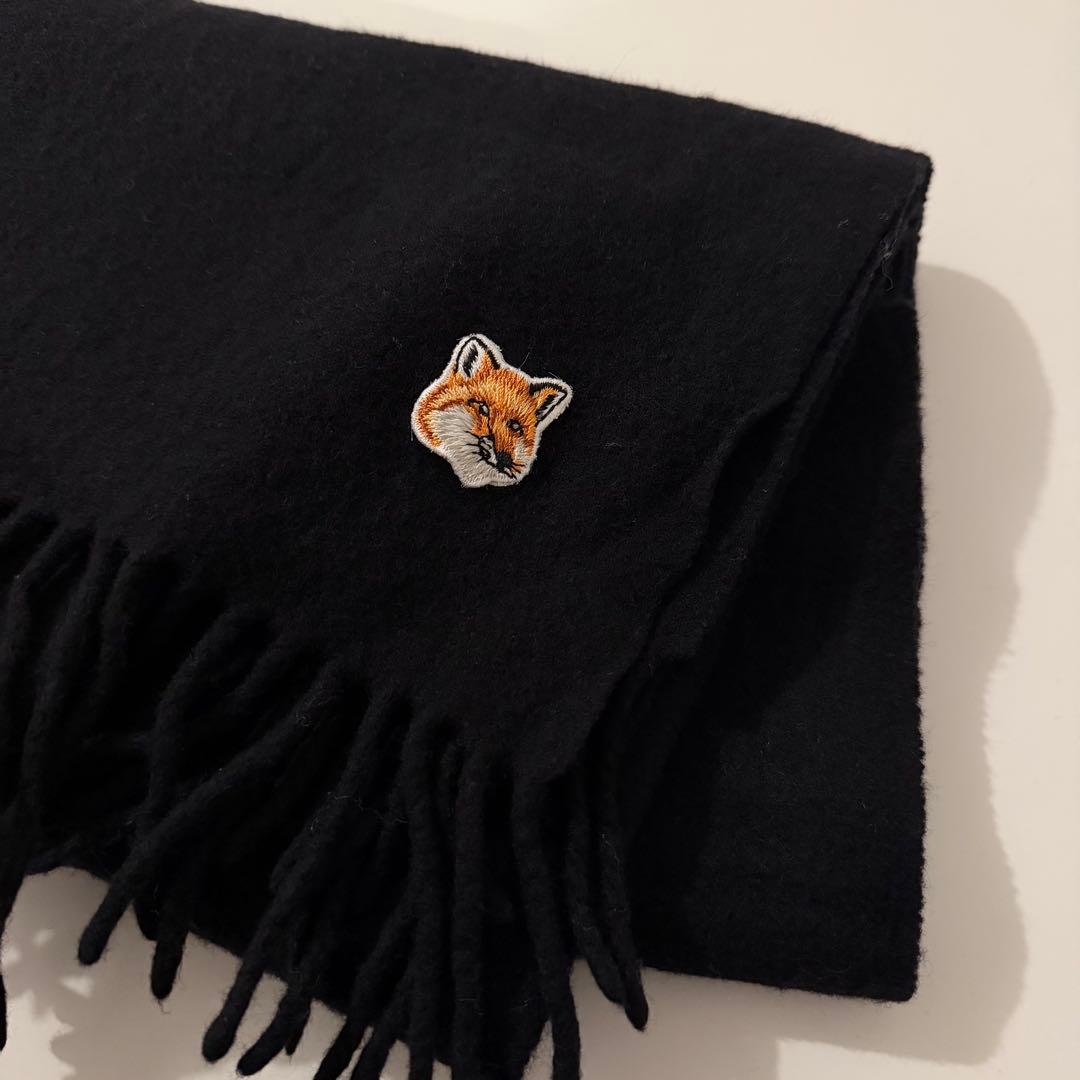 MAISON KITSUNÉ バージンウール マフラー 大判ストール ブラック