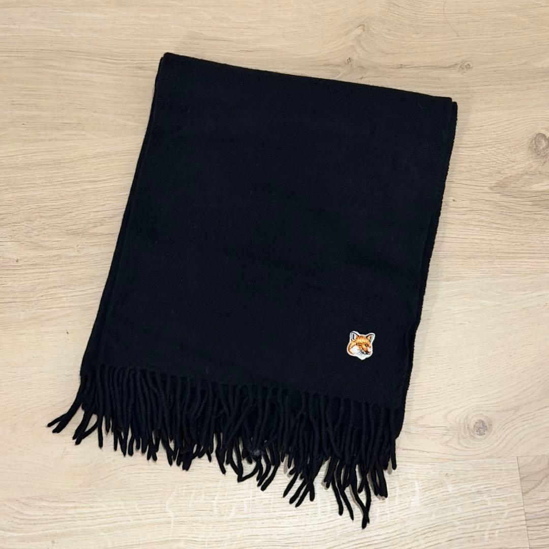 MAISON KITSUNÉ バージンウール マフラー 大判ストール ブラック