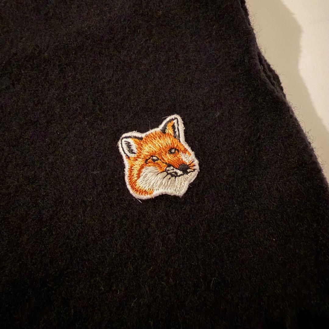 MAISON KITSUNÉ バージンウール マフラー 大判ストール ブラック