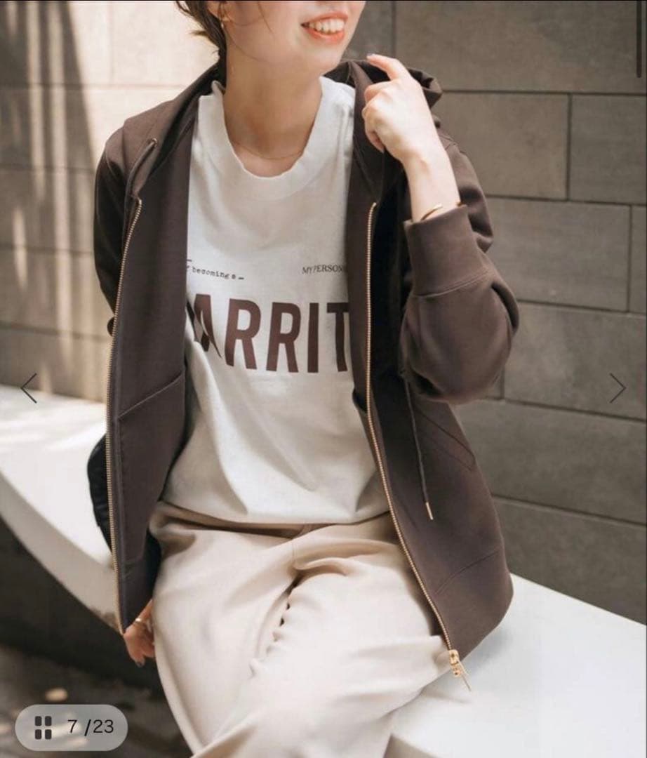 新品　未使用品　Spick and Span ストレッチジップフードパーカー