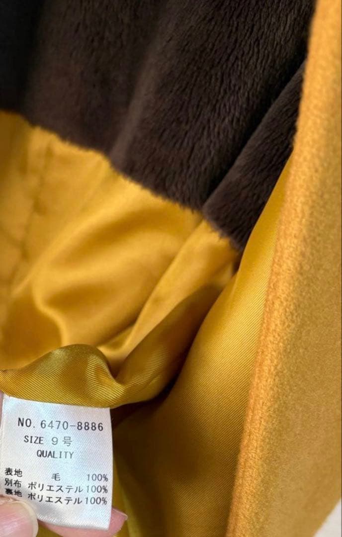 Mansart 鮮やか　マスタード　コクーン　コート　ヤマダヤ