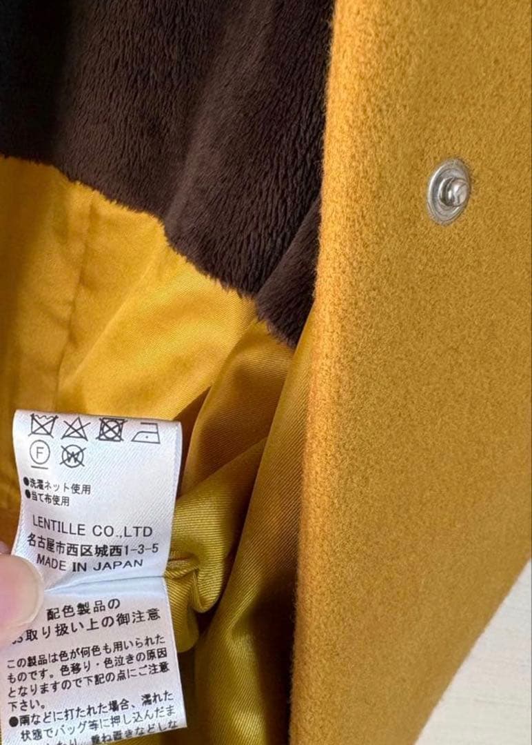 Mansart 鮮やか　マスタード　コクーン　コート　ヤマダヤ