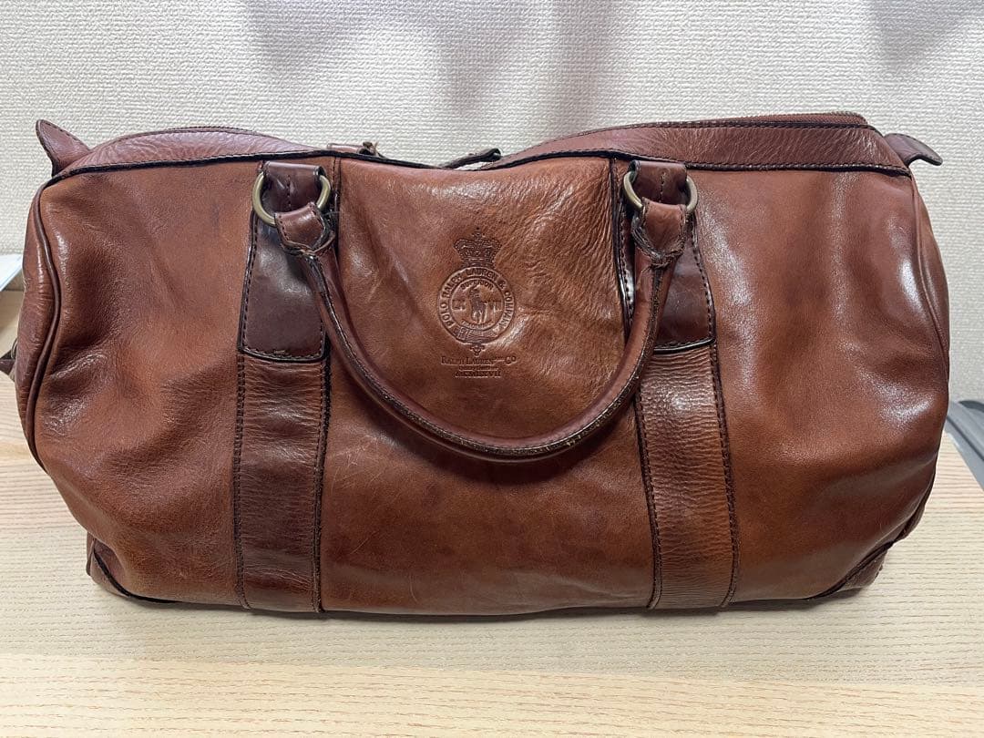 ラルフローレン 本革 レザー ダッフルバッグ ブラウン ボストンバッグ