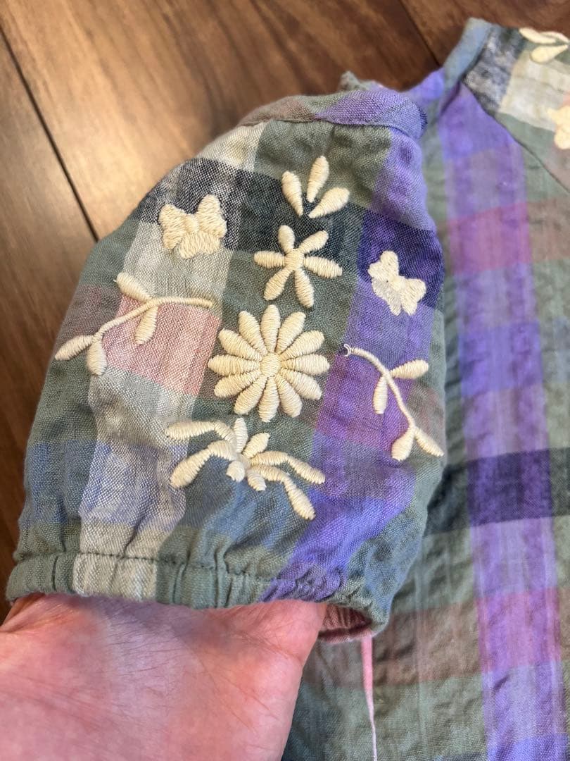 美品　Apolina Iris smock picninc check 5-7Y