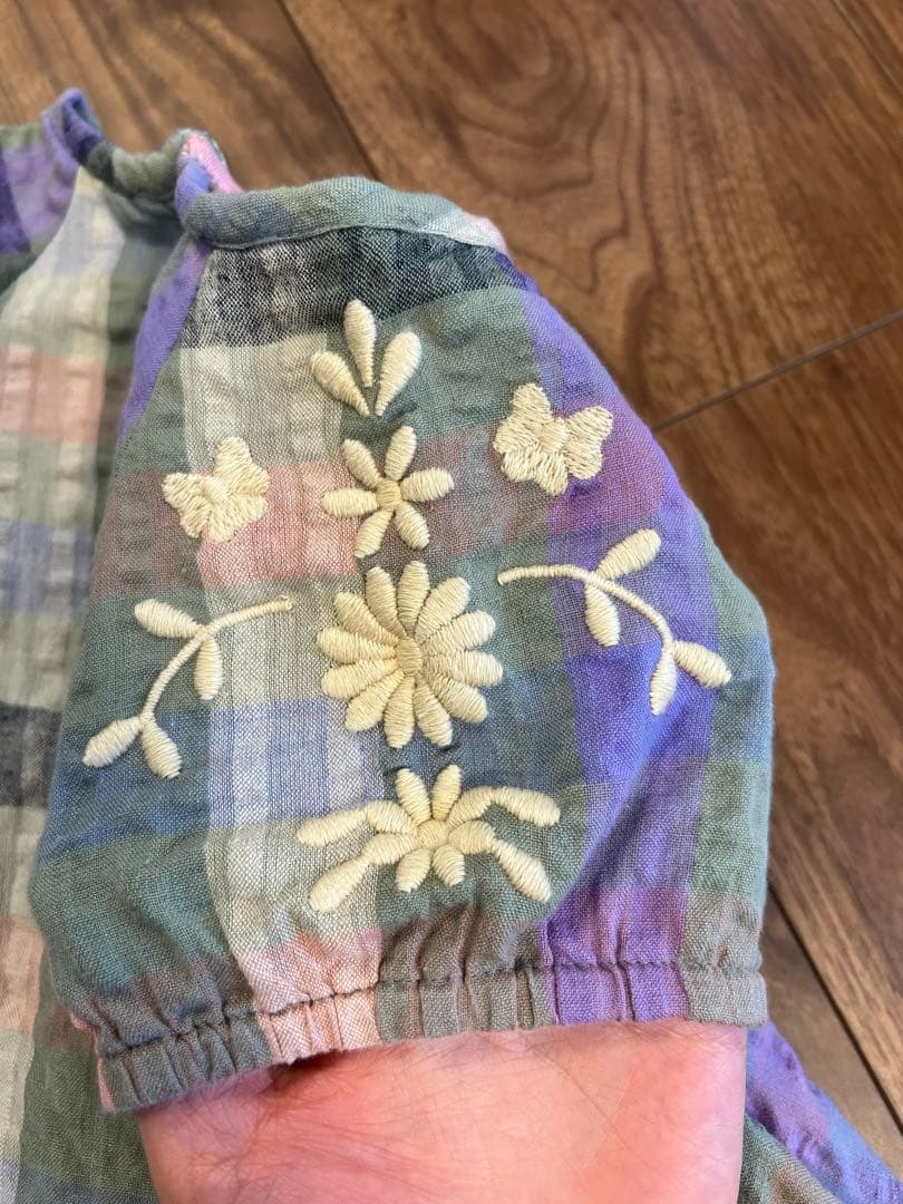 美品　Apolina Iris smock picninc check 5-7Y