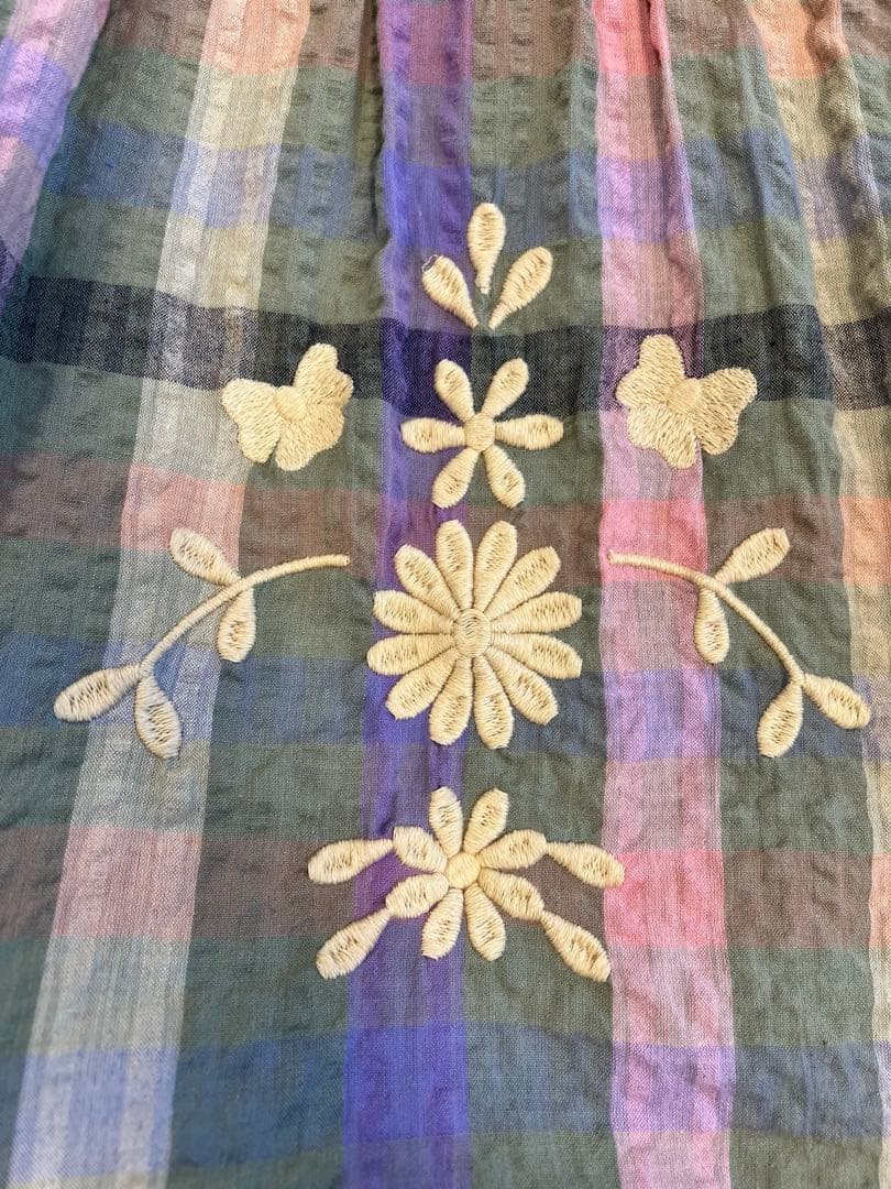 美品　Apolina Iris smock picninc check 5-7Y