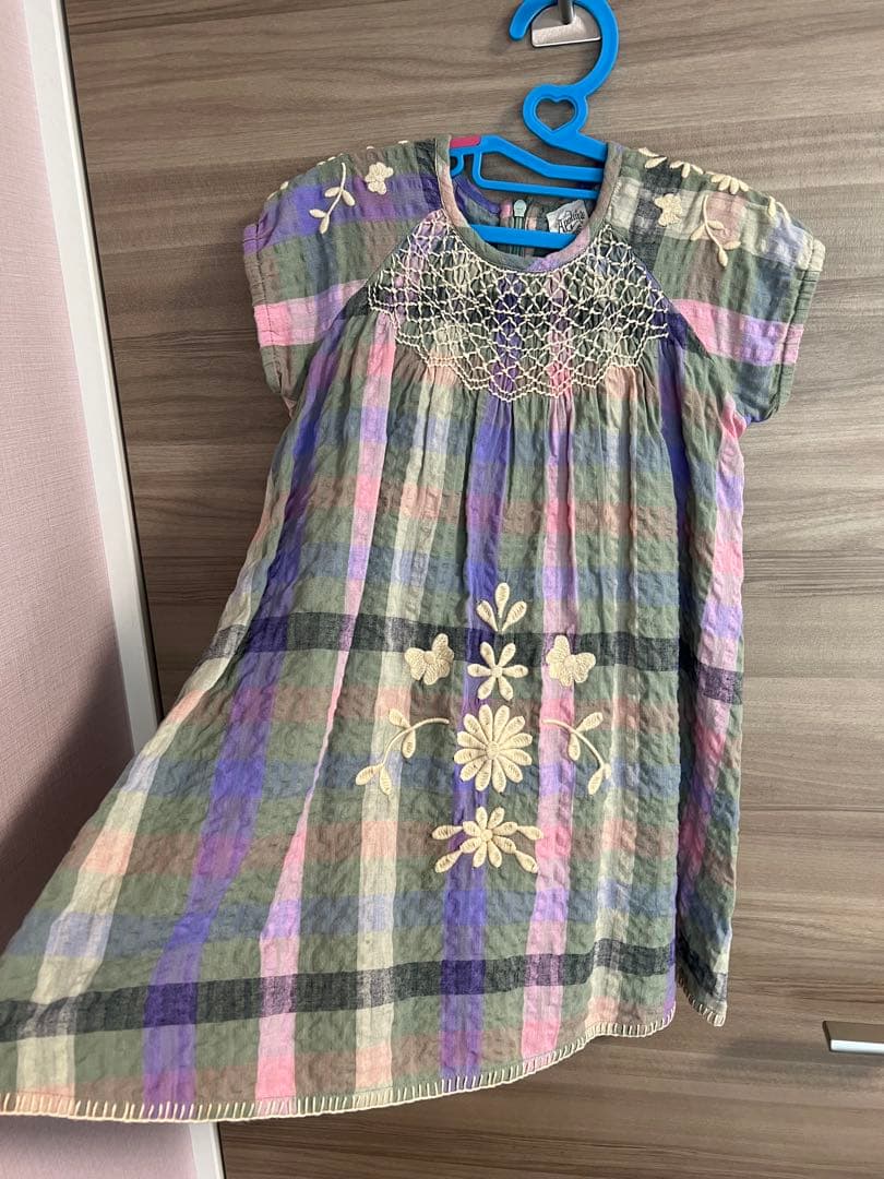 美品　Apolina Iris smock picninc check 5-7Y