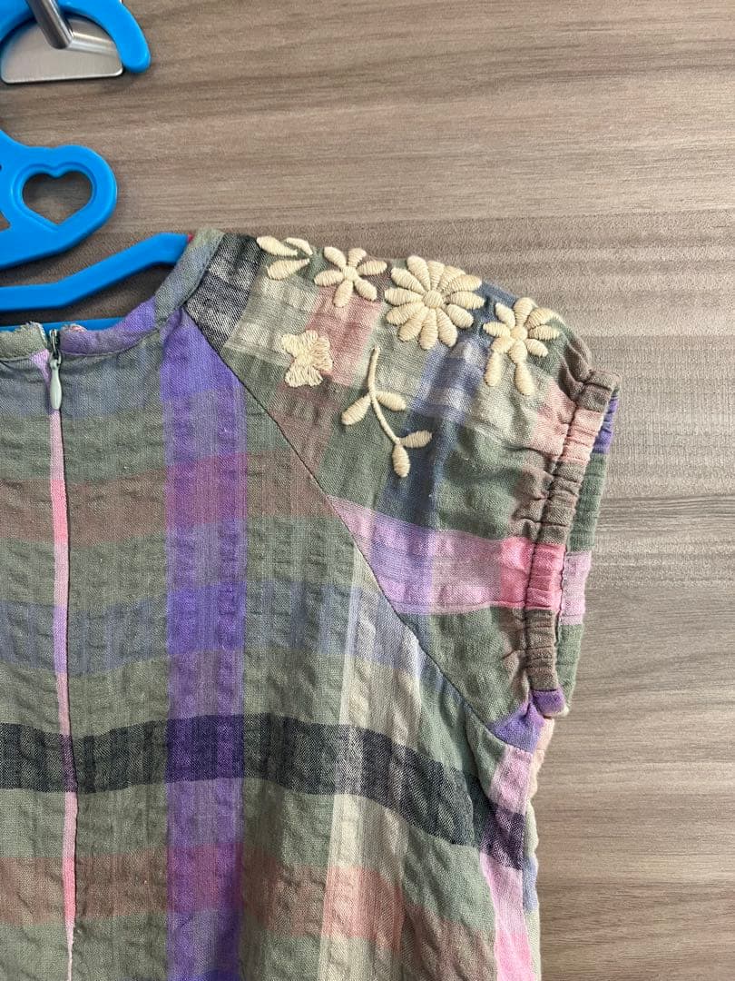 美品　Apolina Iris smock picninc check 5-7Y