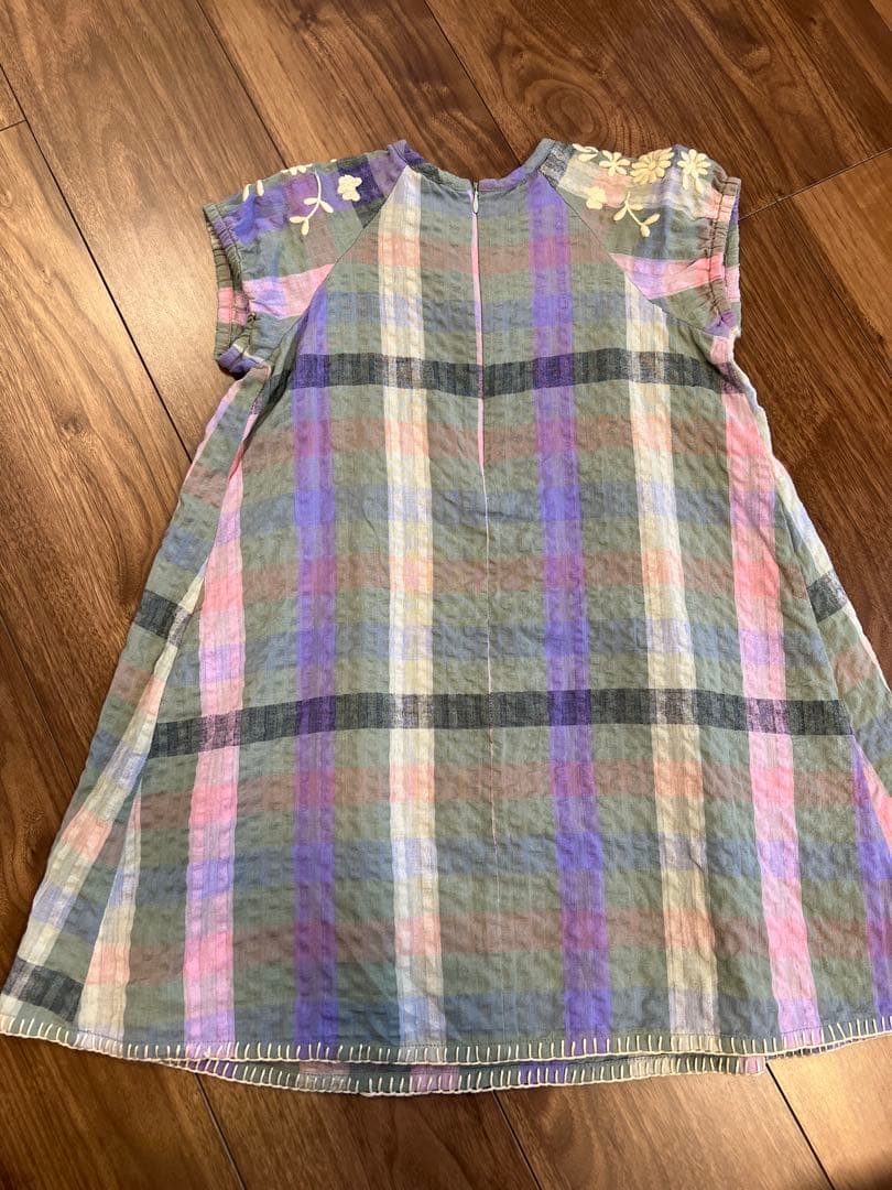 美品　Apolina Iris smock picninc check 5-7Y