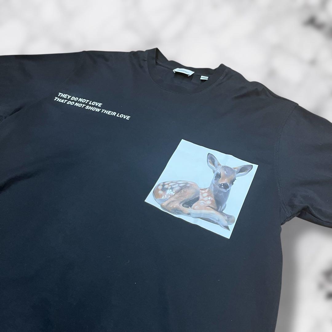 【極美品】BURBERRY プリントTシャツ 半袖 黒 バンビ 現行 高級シルク