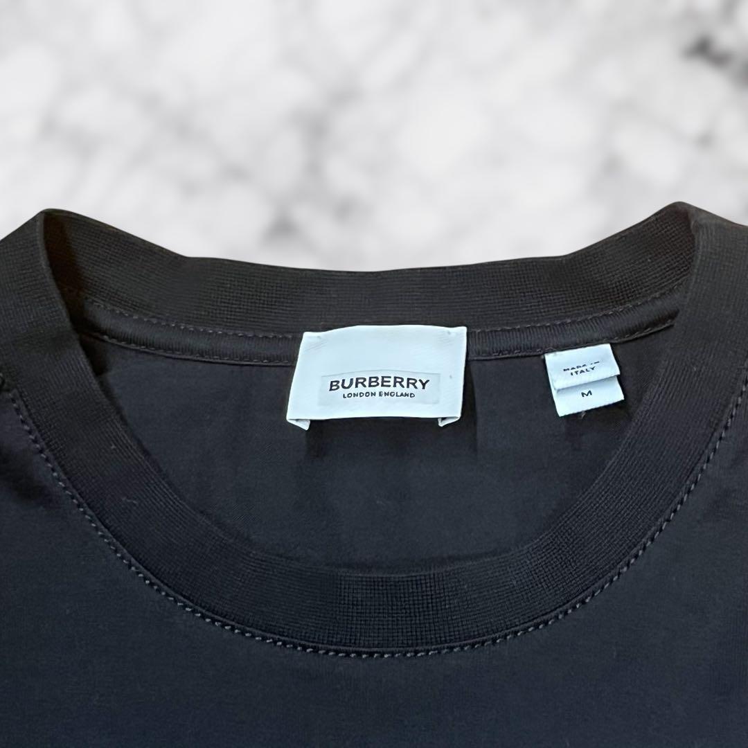 【極美品】BURBERRY プリントTシャツ 半袖 黒 バンビ 現行 高級シルク
