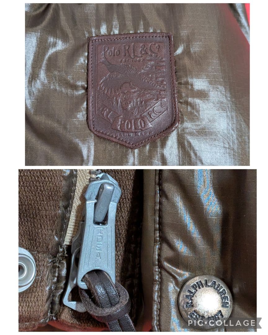 【希少☆レア】Polo Ralph Lauren レザーパッチ ダウンベスト