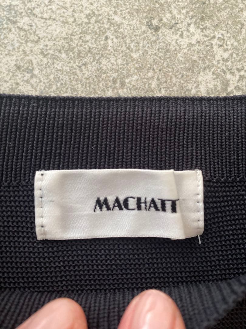 マチャット　ホールガーメント　半袖ニット ネイビー