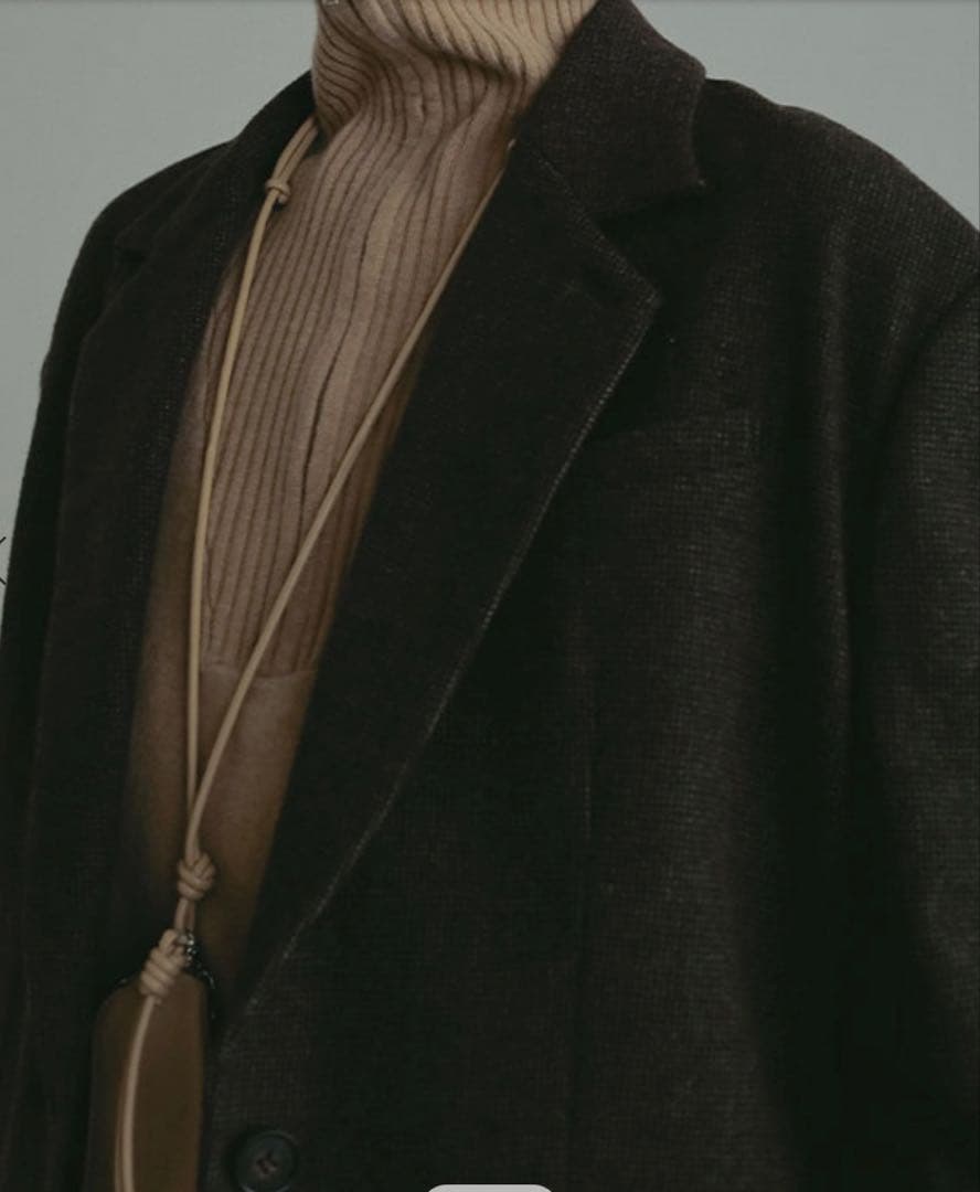 タグ付き新品未使用エトレトウキョウ　チェックツイードテーラードジャケットM 茶