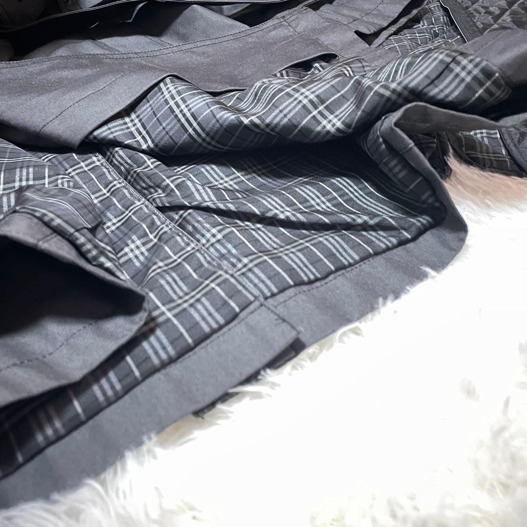 極美品✨バーバリーブラックレーベル トレンチコートLグレー ライナー付 チェック