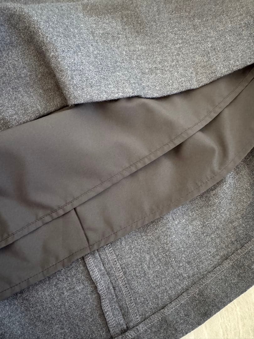 23区　ウールジョーゼット Aライン ワンピース　グレー