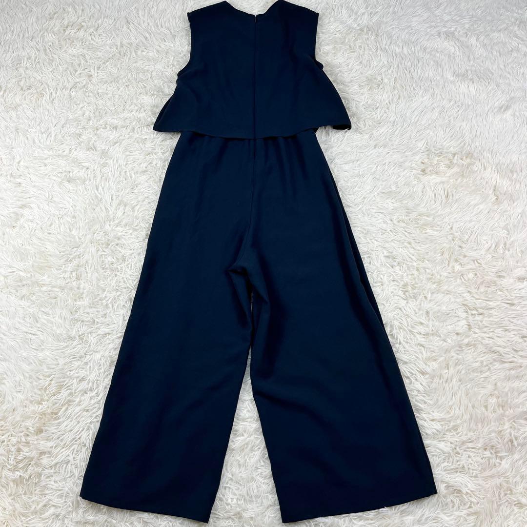【新品未使用】 NOBLE ダブルクレープスリーブレスオールインワン 紺