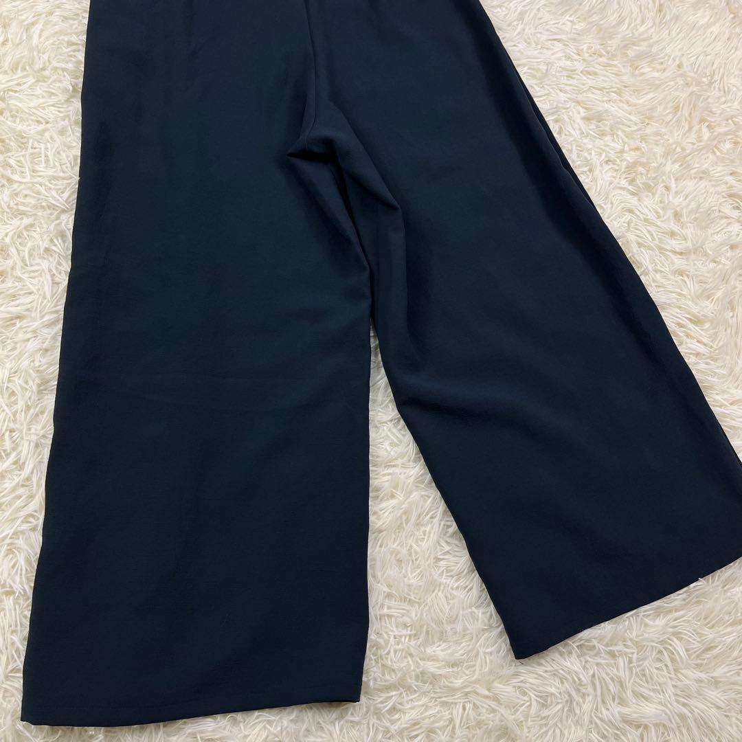 【新品未使用】 NOBLE ダブルクレープスリーブレスオールインワン 紺