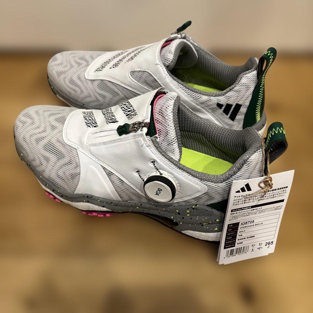 adidas ゴルフシューズ BOAシステム グレー　ホワイト　26.5センチ