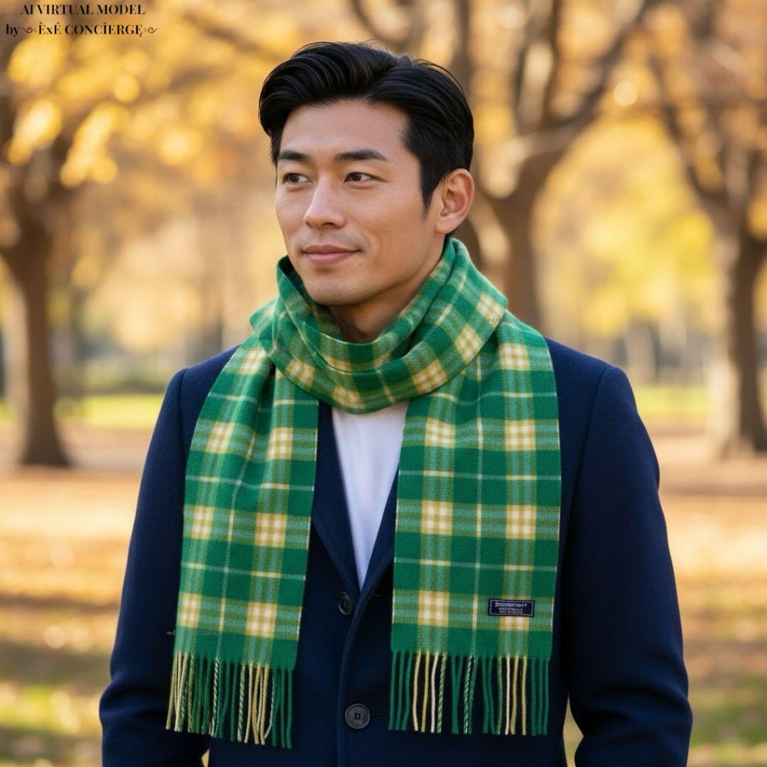 バーバリー クラフトフィニッシュ タータンチェックピュアカシミヤソフトマフラー