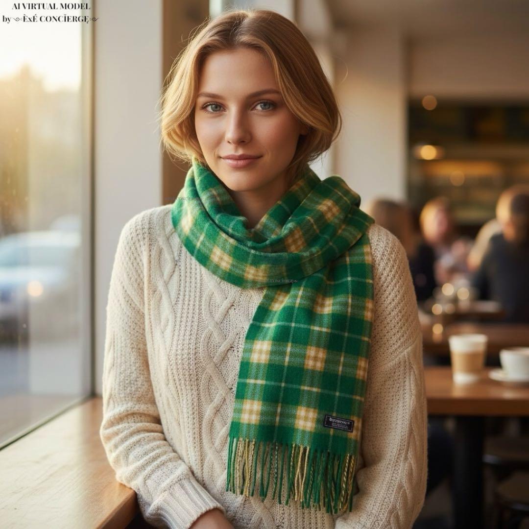 バーバリー クラフトフィニッシュ タータンチェックピュアカシミヤソフトマフラー