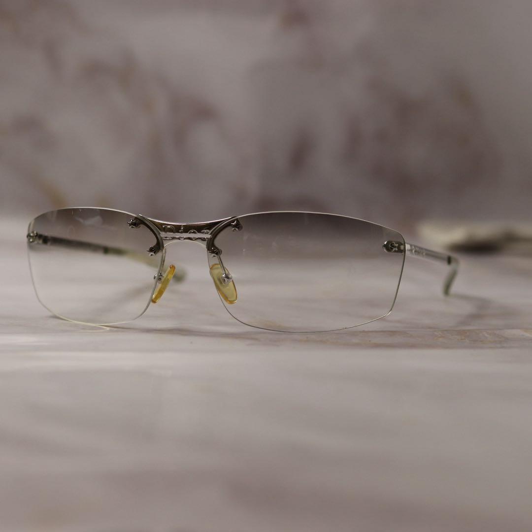 dior リムレス ツーポイント y2k レトロ モード サングラス ケース付き