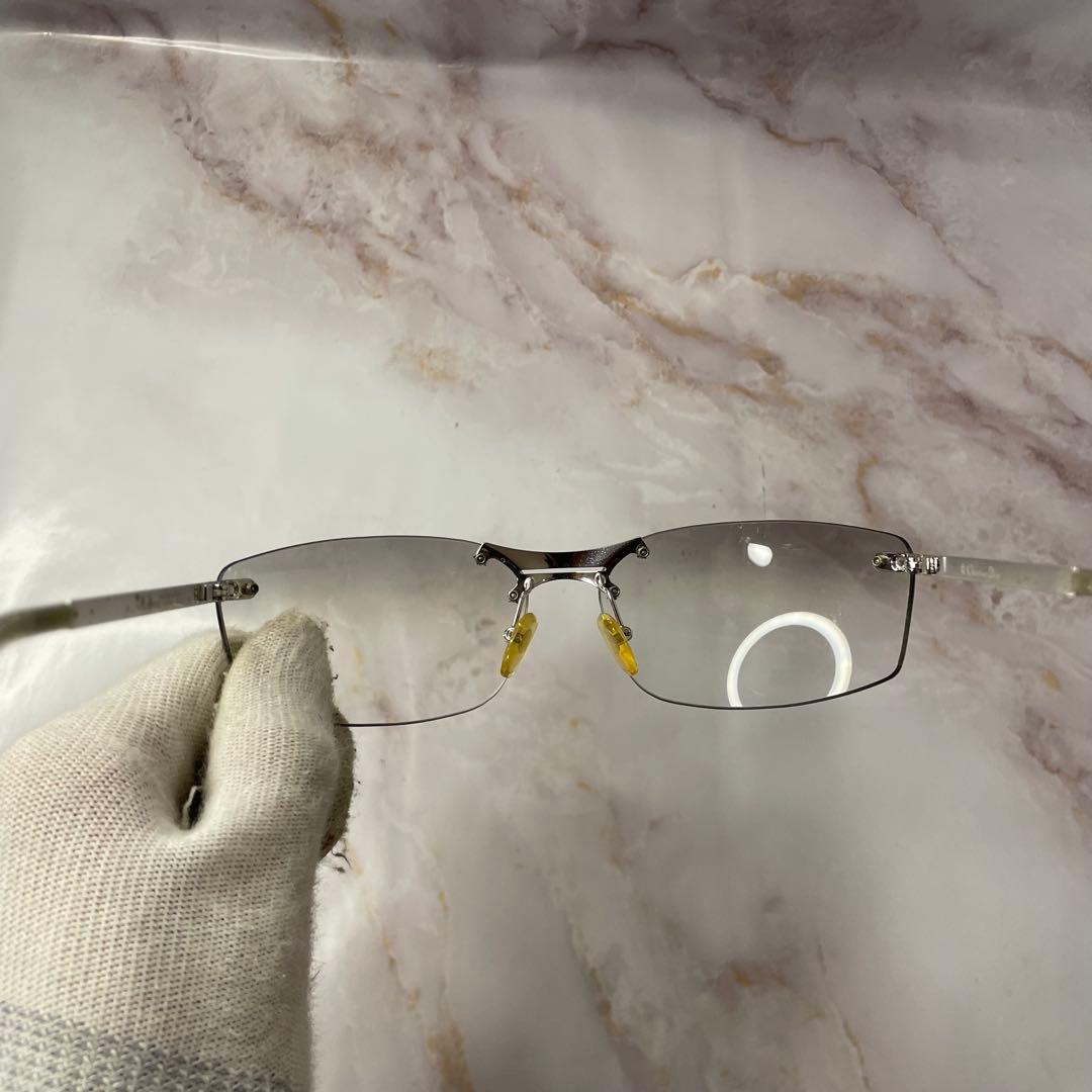 dior リムレス ツーポイント y2k レトロ モード サングラス ケース付き