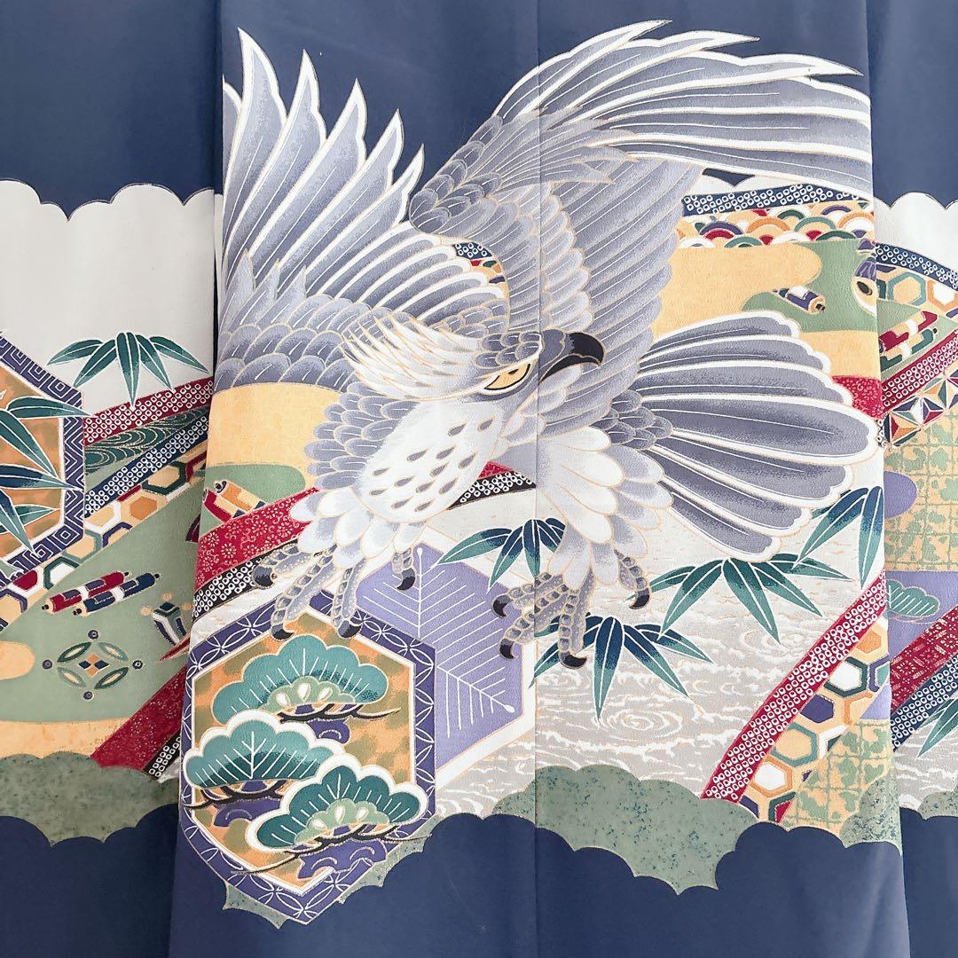 七五三　5歳　７歳　男児　男の子　羽織　袴セット　懐剣　角帯　着物　雪駄　紺