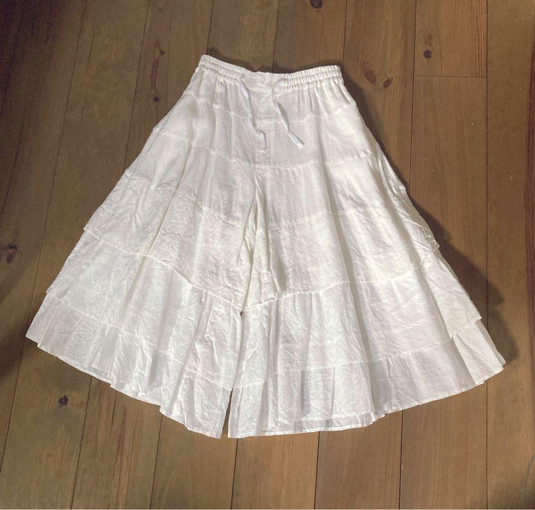 レア・新品　HALLELUJAH ハレルヤ　ティアードパンツ　ホワイト