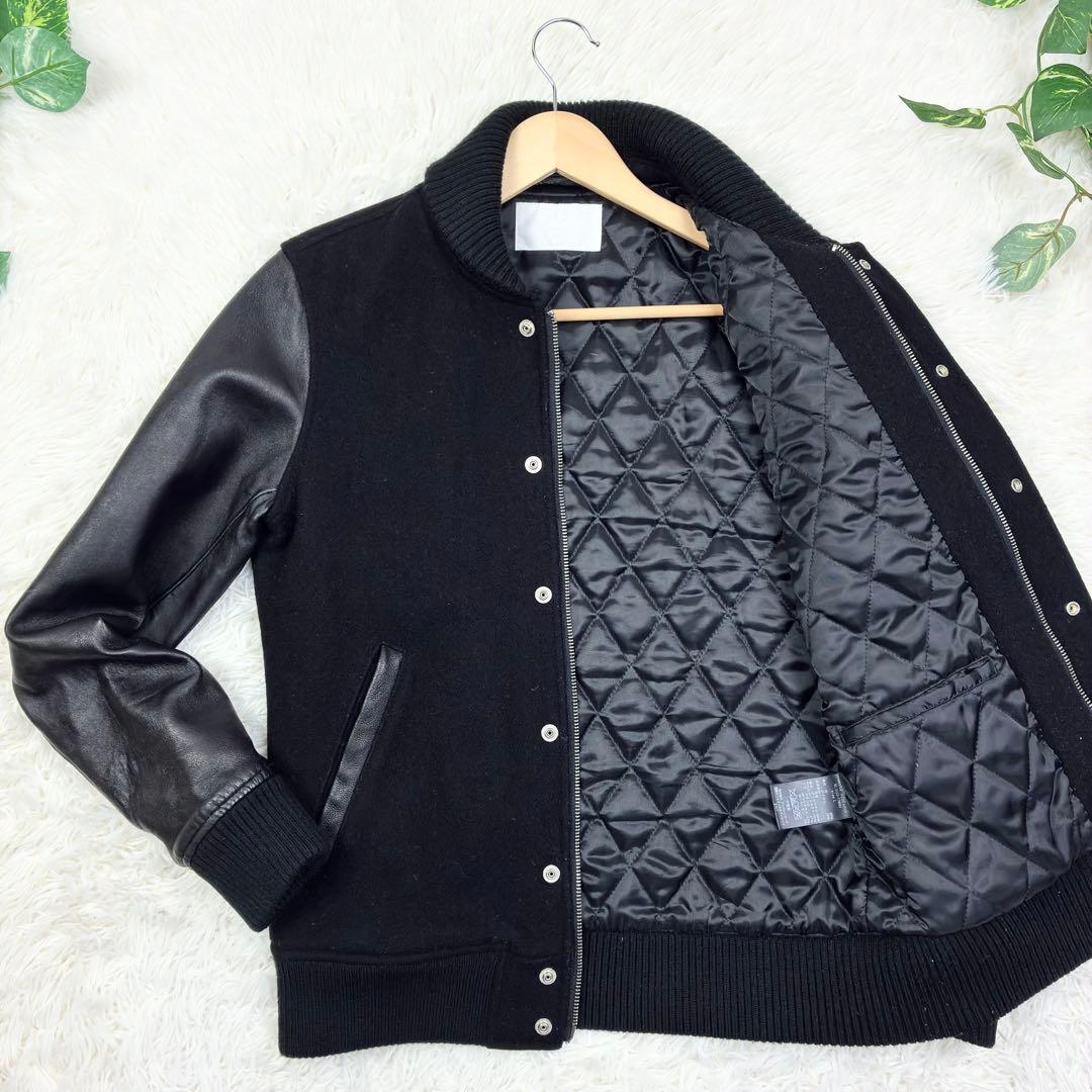 美品　アーバンリサーチ　ショールカラー　ラムレザー　ウールメルトン　スタジャンL