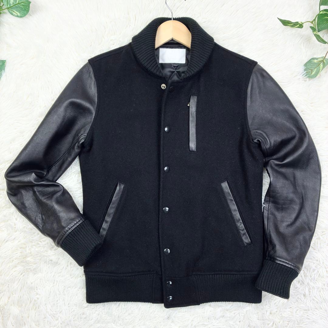 美品　アーバンリサーチ　ショールカラー　ラムレザー　ウールメルトン　スタジャンL