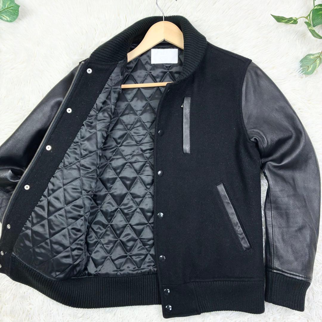 美品　アーバンリサーチ　ショールカラー　ラムレザー　ウールメルトン　スタジャンL