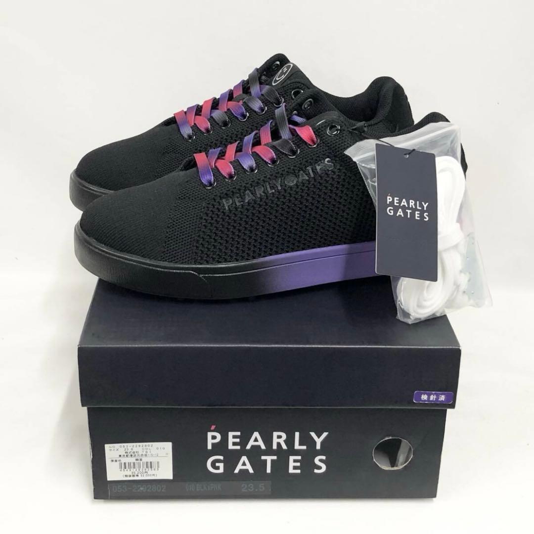 PEARLY GATES メッシュスニーカー 黒/紫/ピンク