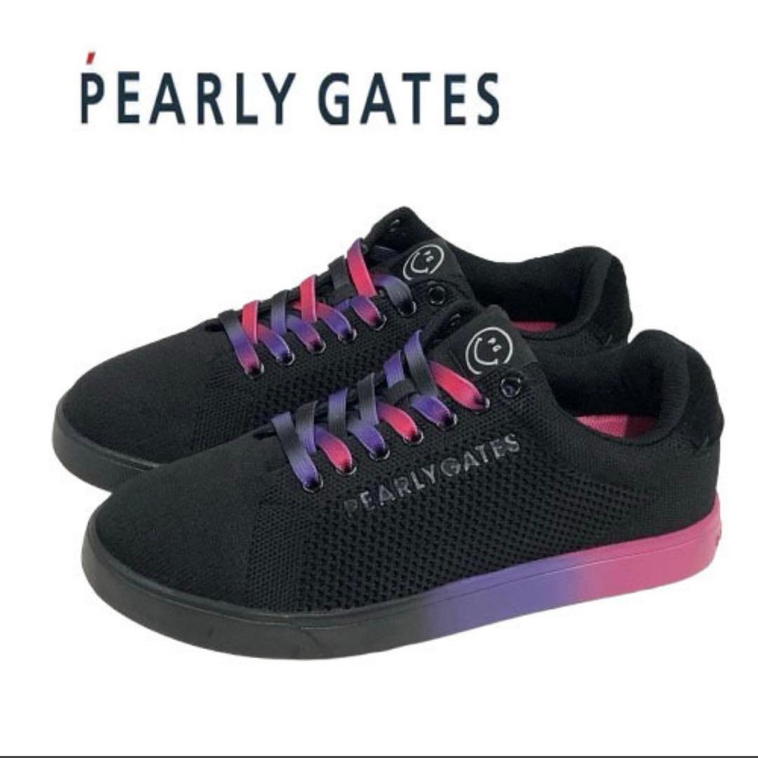 PEARLY GATES メッシュスニーカー 黒/紫/ピンク