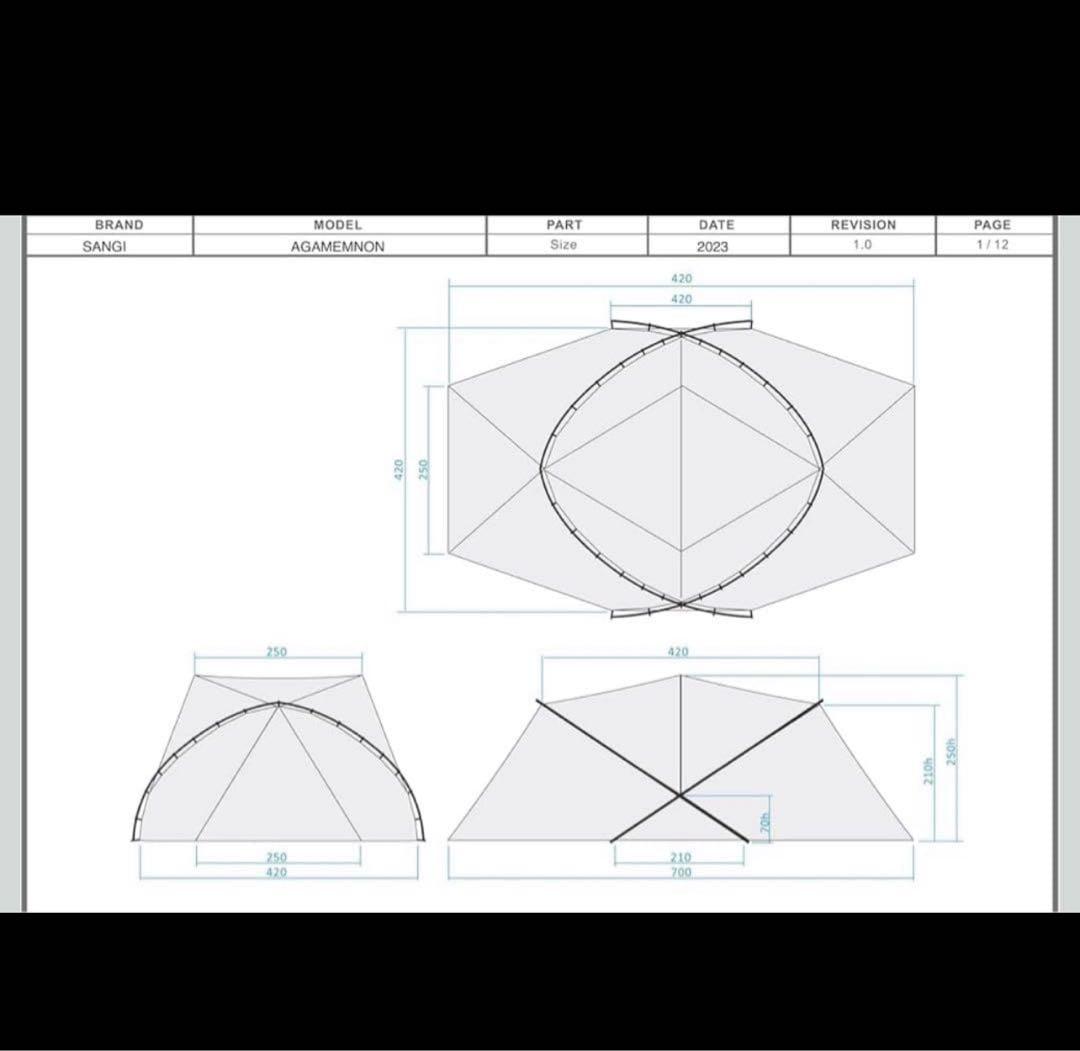 SANGI ツーポールドームテントAGAMEMNON