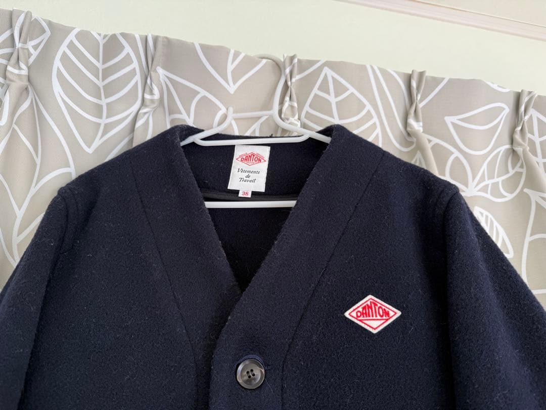 ダントン◾️ウールモッサノーカラージャケットカラーレスコート