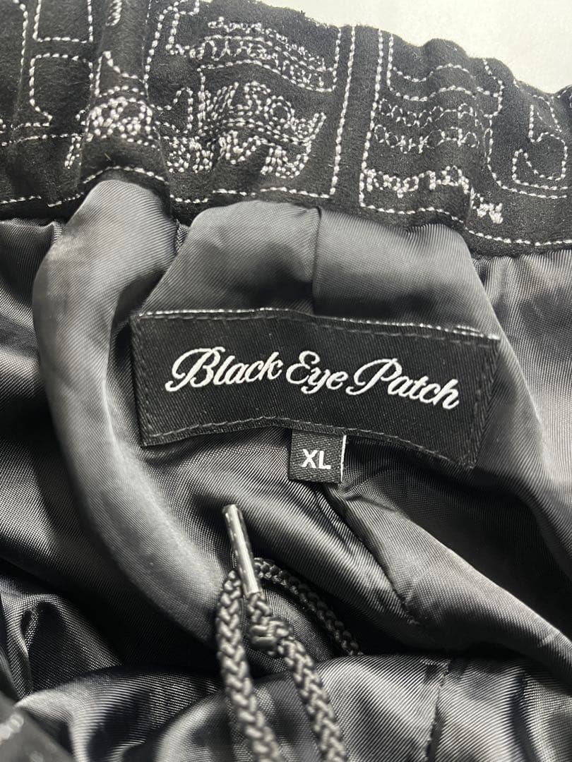 ブラックアイパッチ フェイクスエード パンツ SIZE XL 黒