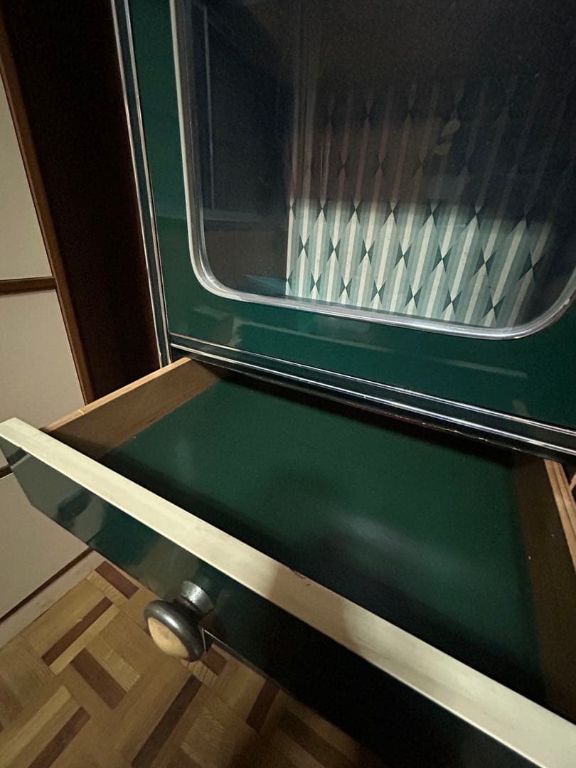 昭和レトロ 木製キャビネット ガラス扉付き 食器棚 収納棚