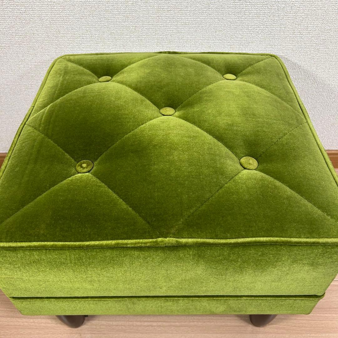 【美品】カリモク60 X36206 モケットグリーン オットマン