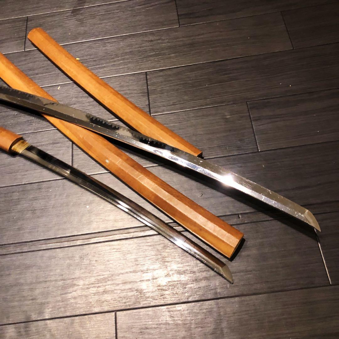 模造刀 白鞘 合金製 大小セット　長脇差　2本　拵え　太刀