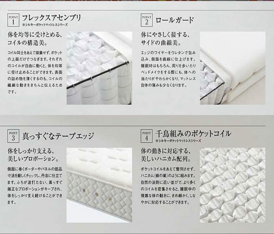 送料込み‼️【美品】日本ベッド　ビーズポケットベーシック　セミダブルサイズ