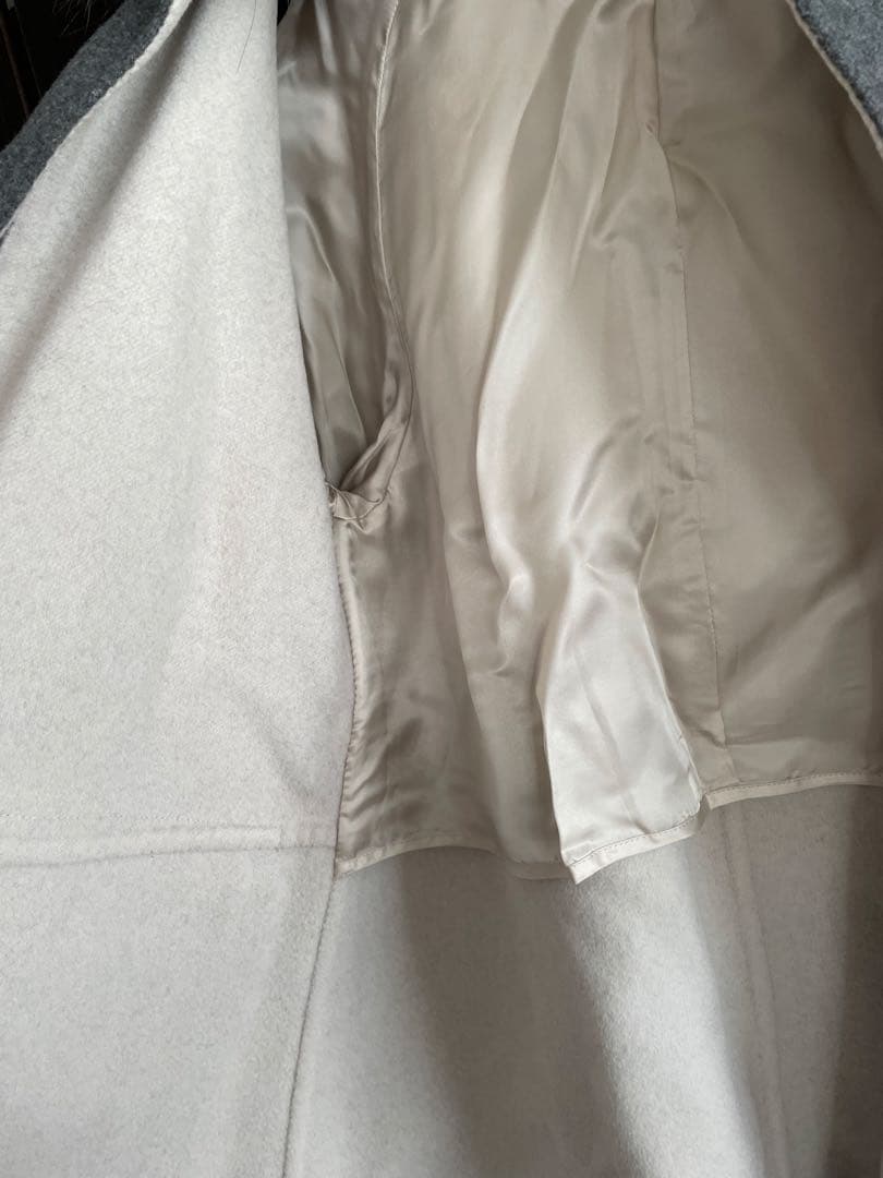 ADORE カシミア混　フォックスファーリバーコート　3way フード グレー