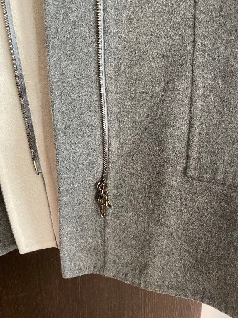 ADORE カシミア混　フォックスファーリバーコート　3way フード グレー