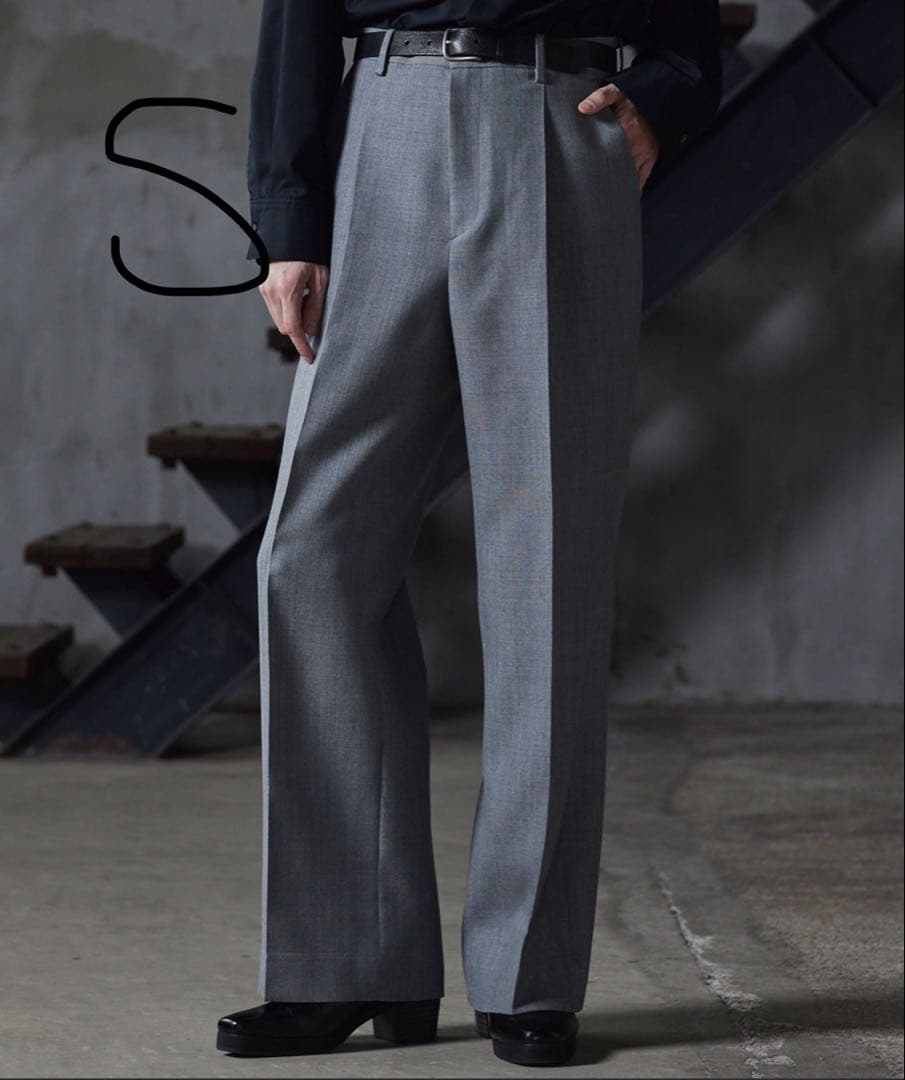 【CLEL core.】スーパー100s 尾州ウールスラックス　グレーSサイズ