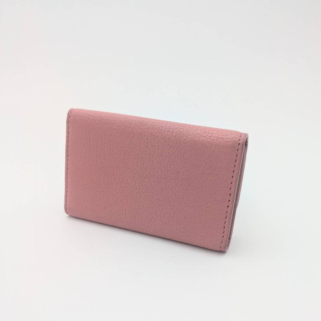 【極美品】MIUMIU ミュウミュウ レザー キーケース バイカラー　ピンク