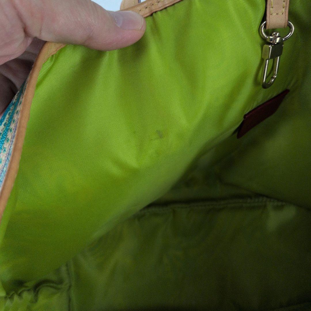 【極美品】エトロ☆ペイズリー　ポーチ付　ブルー系　エレガント　肩掛　トートバッグ